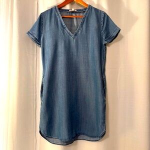 Denim V-Neck Dress